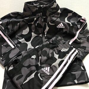 Adidas tracksuit, Grey camo and lavender, 12 mos.